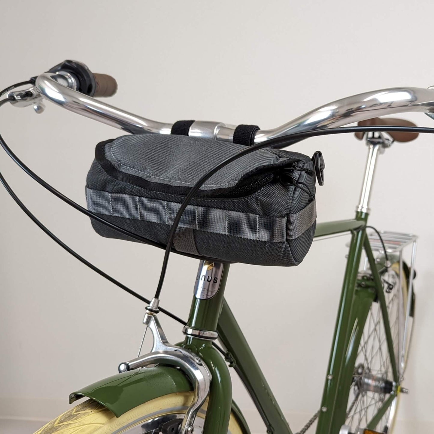 Handlebar Bag - Charcoal & Blue Burrito by HandleStash