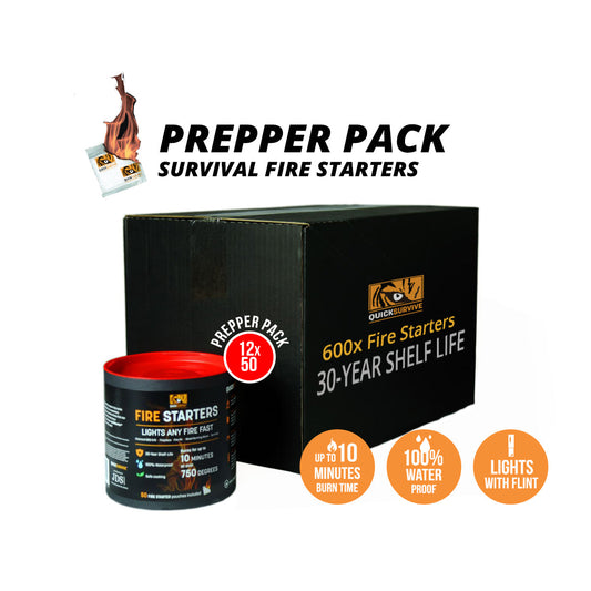 Fire Starter Dooms Day Prepper Pack ( 600 Fire Starters) by Quick Survive