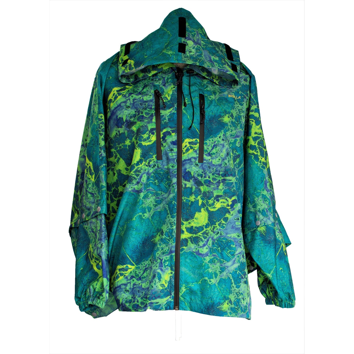 Brella 2015 Blue Green Unisex Rain Jacket by The Brella Nation