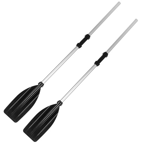 2Pcs Kayak Paddles Aluminum Alloy Detachable Canoe Paddle Boat Oars for Kayaking Boating Oar Fishing - Black by VYSN