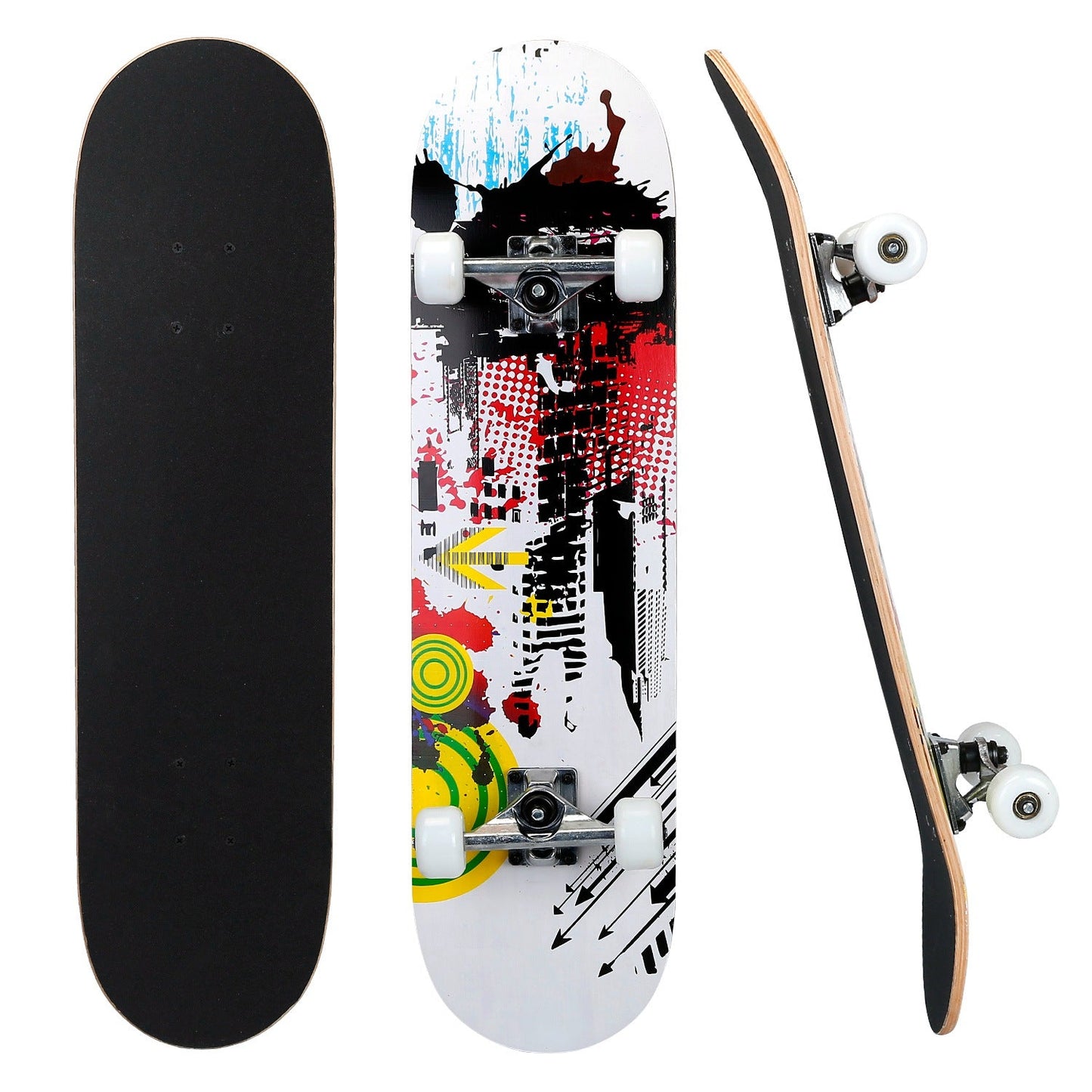 31x8in Skateboards Complete Standard Skate Boards For Girls Boys Beginner 9 Layers Maple Concave Skateboard For Kids Youth Teens - Multi by VYSN