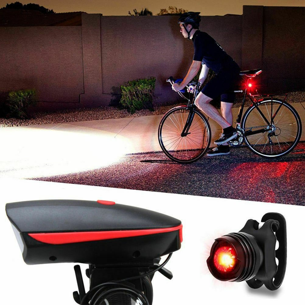 Super Bright USB Led Bike Bicycle Light Rechargeable Headlight &Taillight Set by Plugsus Home Furniture